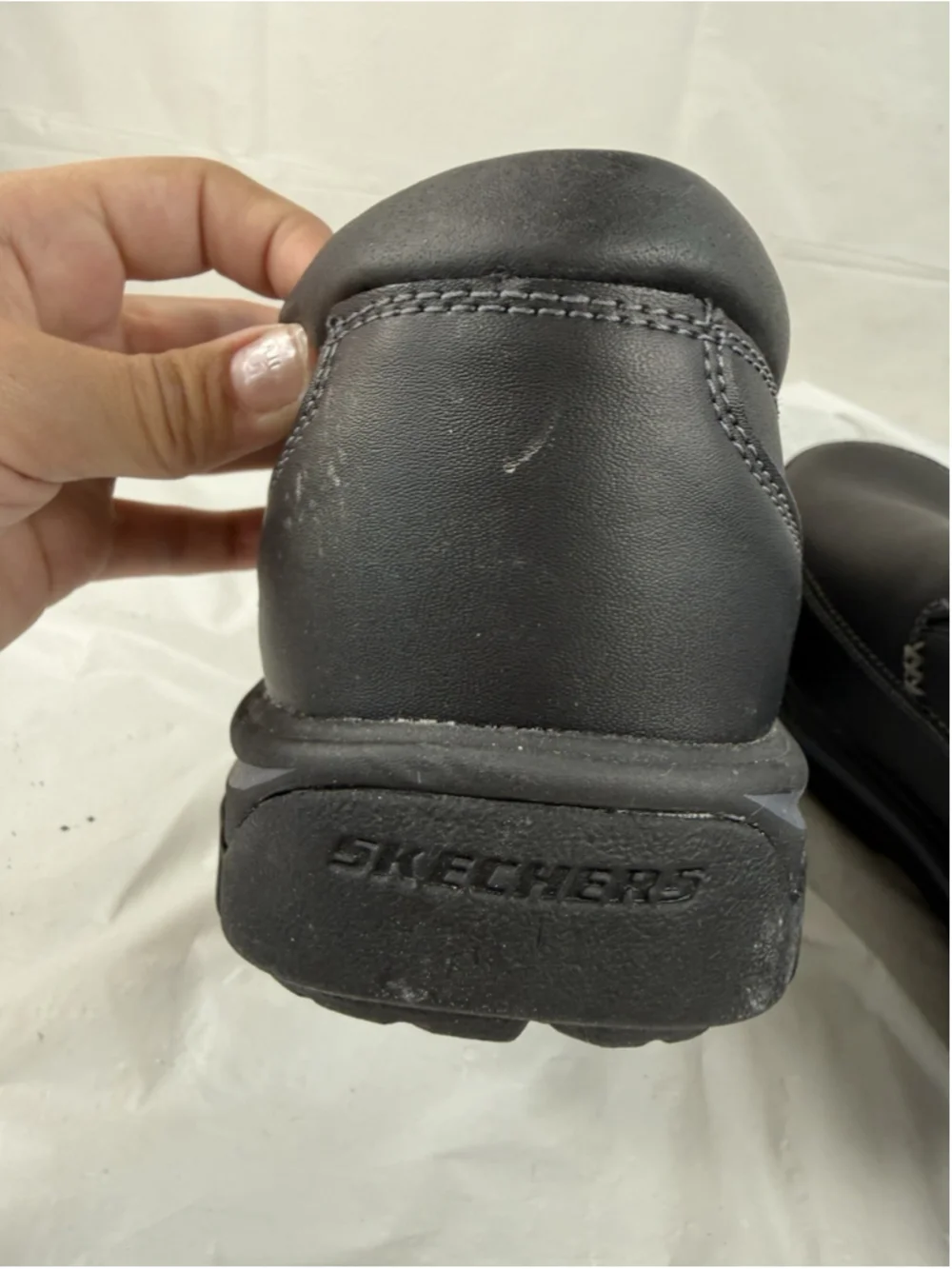 Skechers Men’s Segment The Search Memory Foam Leather Shoes 64261 Black Size 14